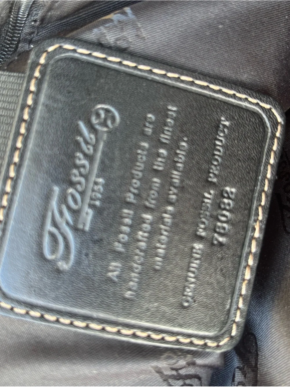 Fossil Black Leather Laptop Briefcase with Removable Strap